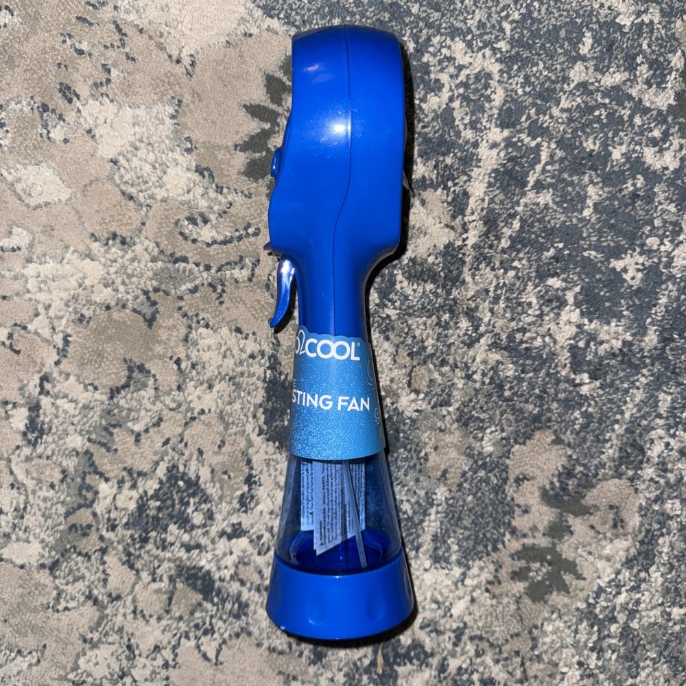 Cool Cooling Water Spray Fan Battery Operated Safe Blue NWT